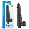 10.5 REAL SOFTEE Rechargeable TPE Vibrating Dildo(Black)